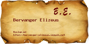 Bervanger Elizeus névjegykártya